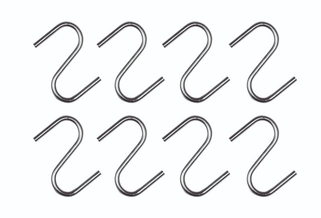 Avanti S Hooks Set of 8 in a sleek design for organizing kitchen, bathroom, or garage items securely and stylishly.