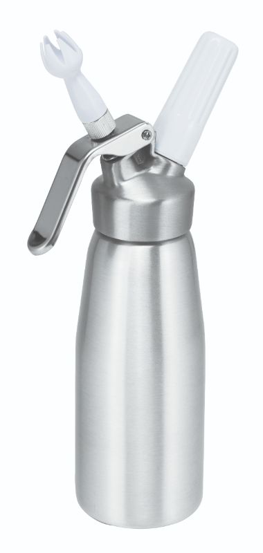 Avanti Cream Whipper - 500ml, durable aluminum tool for whipping cream, with three spouts, perfect for desserts and gatherings.