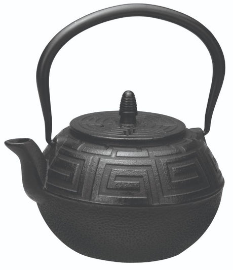 Elegant black Avanti Majestic Teapot 1.2L, crafted from durable cast iron, perfect for steeping loose leaf tea.