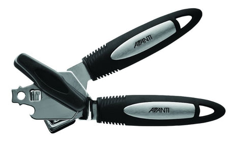 Avanti Ultra Grip Can Opener with ergonomic soft-touch handle and durable stainless steel for effortless can opening.