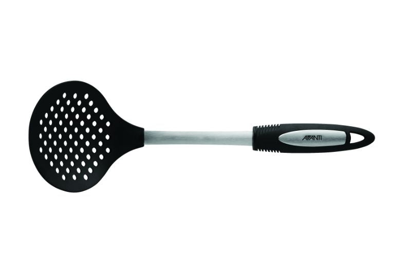 Avanti Ultra Grip Skimmer with nylon head and ergonomic handle, perfect for lifting food from hot liquids safely.