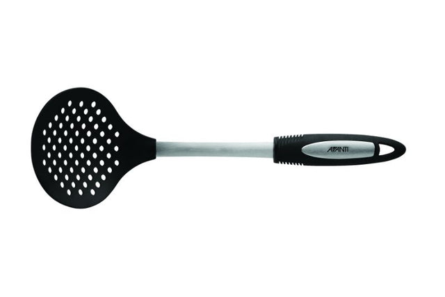 Avanti Ultra Grip Skimmer with nylon head and ergonomic handle, perfect for lifting food from hot liquids safely.