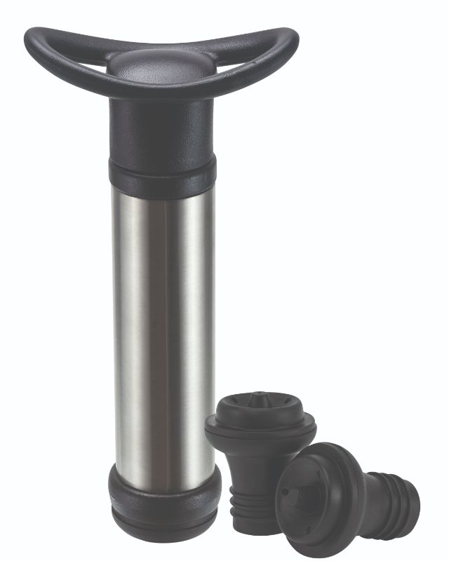 Avanti Vacuum Pumper with 2 stoppers for preserving wine freshness by removing air and preventing oxidation.