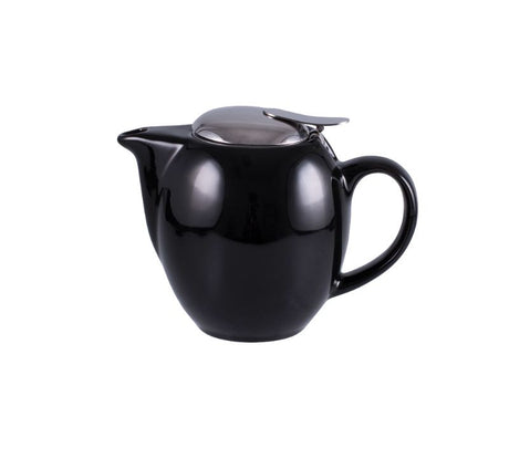 Elegant black ceramic Avanti Camelia Teapot, 350ml, perfect for daily use and special occasions, with ergonomic handle and easy-pour spout.