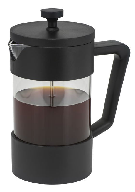 Avanti Sorrento Coffee Plunger, 360ml, features a borosilicate glass body, stainless steel plunger, and drip-free spout for elegant brewing.