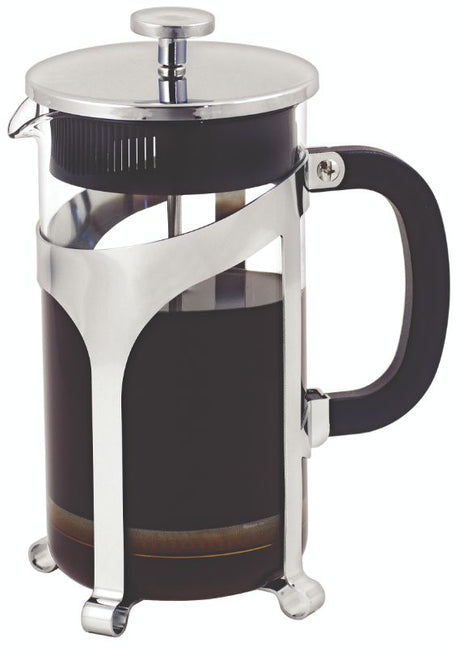 Avanti Cafe Press: 1L French press with heat-resistant glass, stainless steel, and drip-free spout for perfect coffee brewing.