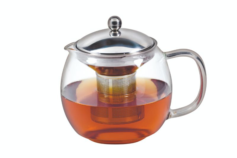 Avanti Ceylon Glass Teapot 1.5L, made from borosilicate glass, features a stainless steel infuser and ergonomic handle for ease of use.