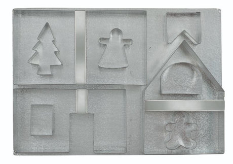 Avanti Gingerbread House 10-Piece Set with cookie cutters for festive baking and creating charming gingerbread scenes.