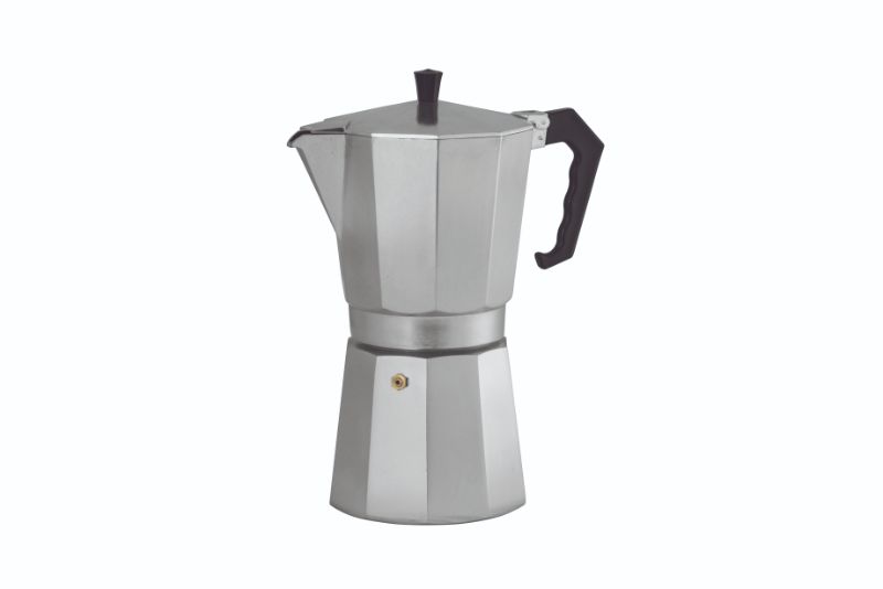 Avanti Classic Pro Espresso Maker brews 12 cups of rich espresso, featuring cast aluminum and ergonomic design for easy use.