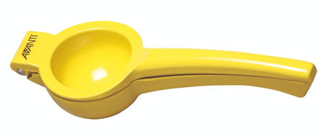 Compact 75mm lemon squeezer in durable enamel, extracts juice effortlessly without seeds or pulp, dishwasher safe.