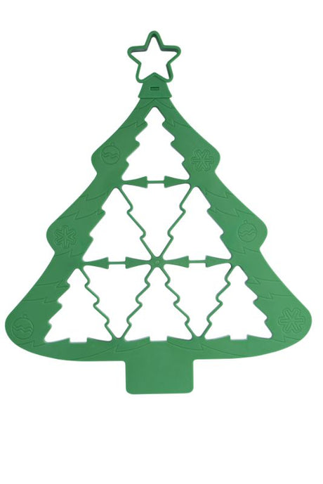 Avanti Multi Christmas Tree Cookie Cutter set creates nine 6.5cm festive cookies, includes a detachable star cutter, and is dishwasher safe.