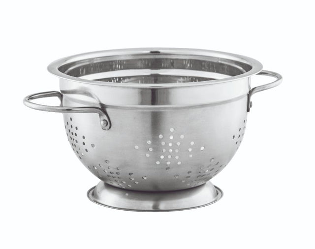 Avanti 22cm stainless steel deep colander with mirror satin finish, 2.8L capacity, sturdy base, and easy-grip handles.