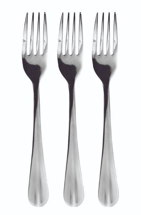 Set of 3 elegant stainless steel table forks, 20cm long, perfect for everyday use and special occasions.