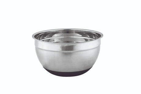 Avanti 22cm stainless steel mixing bowl with anti-slip silicone base and internal volume measurements for hassle-free mixing.