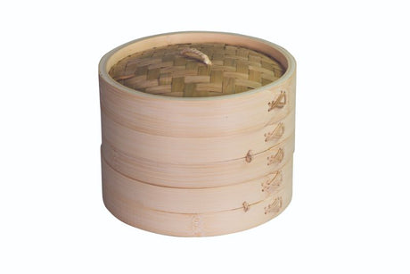 Avanti Bamboo Steamer Basket - 20cm, ideal for healthy cooking of vegetables, fish, and dumplings with a stylish design.