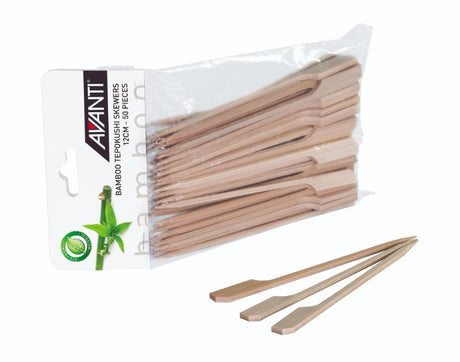 Avanti B Tepokushi Skewers - 12cm bamboo skewers, eco-friendly, perfect for grilling, BBQs, and Asian-inspired dishes, 50 pack.