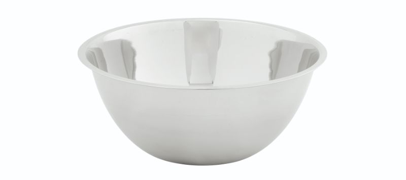 Heavy duty 16.5cm stainless steel mixing bowl, 750ml capacity, ideal for mixing, prep, and easy cleanup; dishwasher safe.