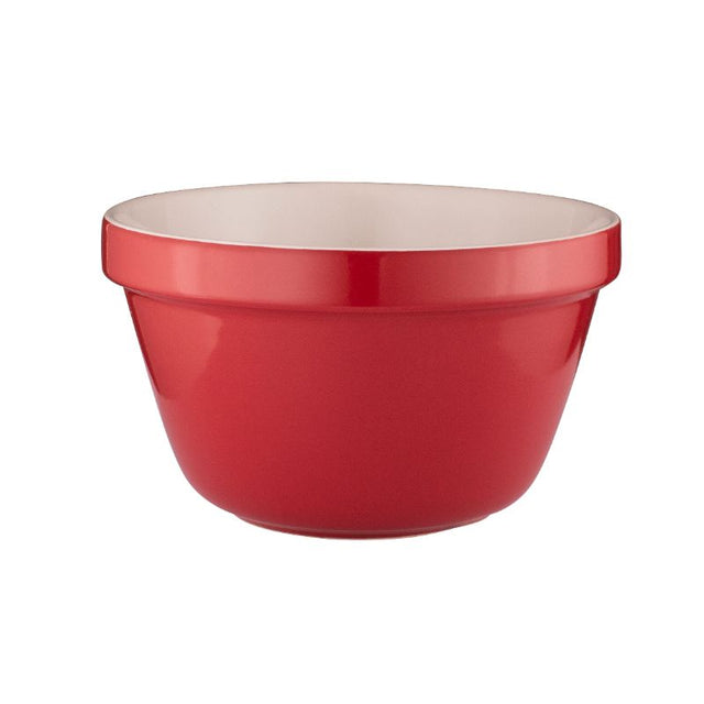 Avanti red multi-purpose bowl, 1.3L capacity, deep design for mixing, stable base, dishwasher safe, perfect for cooking tasks.