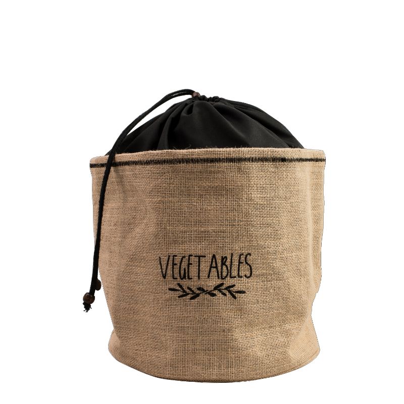 Avanti Vege Storage Bag: 24x24cm jute bag designed to keep potatoes fresh with breathable fabric and easy drawstring closure.