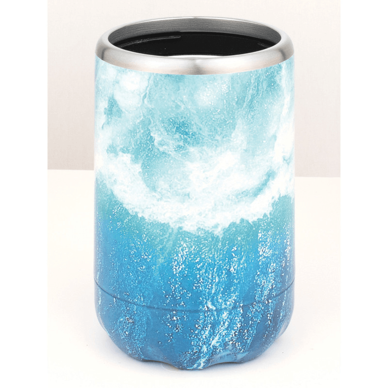 Avanti Double Wall Insulated Can Holder in Ocean, designed to keep drinks cold, fits 375ml cans, BPA-free, zero condensation.