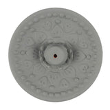 Terracotta incense plate with grey Mandala design, ideal for meditation and enhancing serene spaces.
