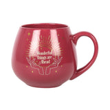 Whimsical pink mug that changes color to reveal a crystal ball and hidden message with hot beverages, holding 500ml.