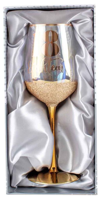 Elegant 430ml wine glass with a shimmering finish, perfect for celebrations and enhancing any drinkware collection.