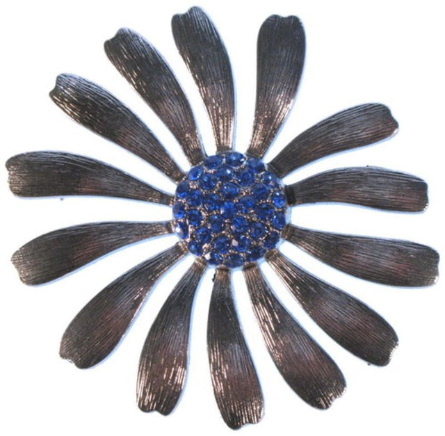 Large Metal Flower Brooch in zinc alloy, featuring intricate design and shine, perfect for enhancing any outfit.