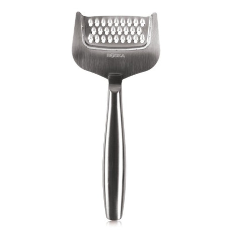 Sleek stainless steel Copenhagen Cheese Grater with ergonomic non-slip handle, ideal for grating all cheese types effortlessly.