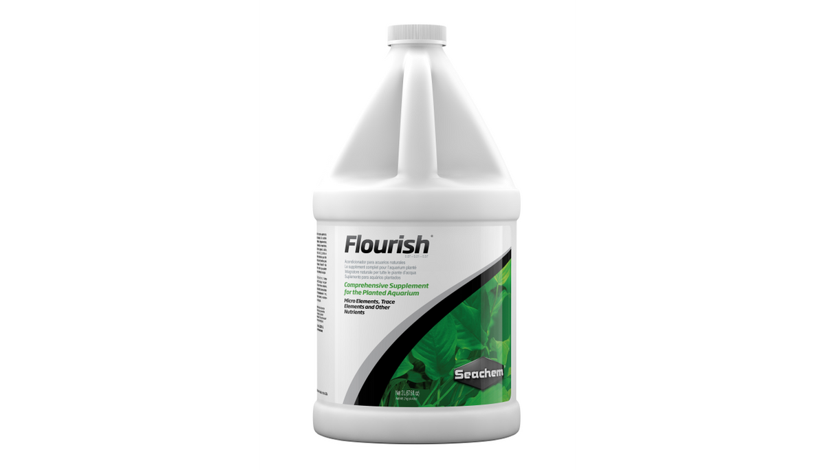 Aquarium Flourish (2L) nutrient solution for vibrant plant growth in freshwater aquariums, rich in essential microelements.