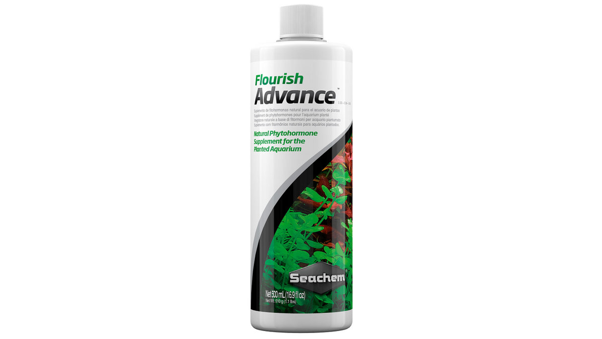 Nutrient-rich 500ml Aquarium Flourish Advance enhances plant growth and health in freshwater and saltwater aquariums.