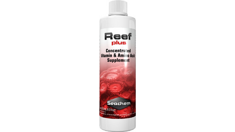 Aquarium Reef Plus (250ml) bottle for enhancing reef health with vitamins, trace elements, and clearer water.