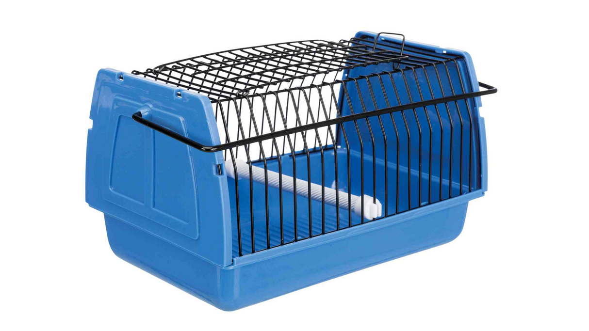 Transport box for small animals, 22x14x15cm, featuring secure closure and breathable material for safe travel.