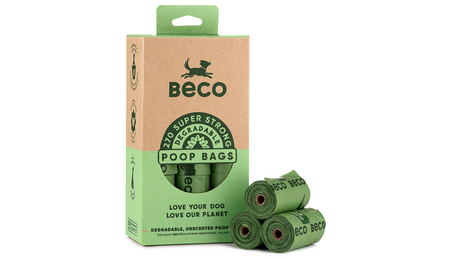 Eco-friendly Beco Degradable Bags Value Pack with 270 extra-large, thick biodegradable bags for responsible pet waste disposal.