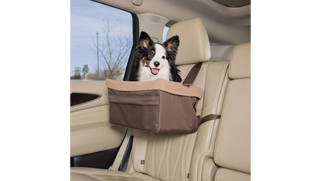 Pet Booster Seat - Happy Ride for small dogs up to 8kg, offering comfort, stability, and an unobstructed view during travel.