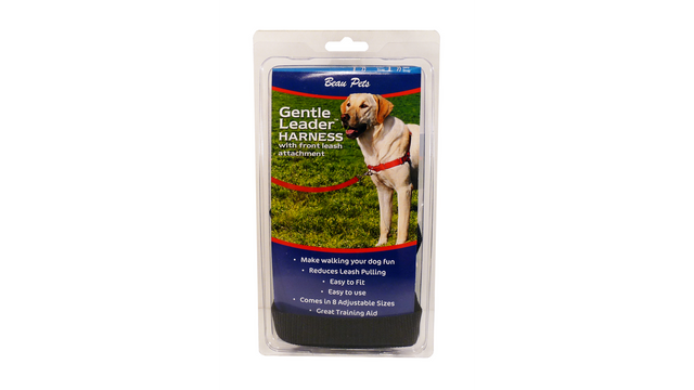 Gentle Dog Lead in black for large breeds, features Martingale loop for leash control and quick-snap buckles for easy fitting.