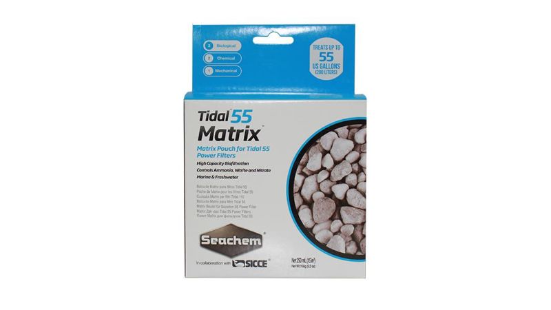 Seachem Tidal 55 Matrix 250ml enhances aquarium filtration with porous media for optimal biological filtration and water quality.