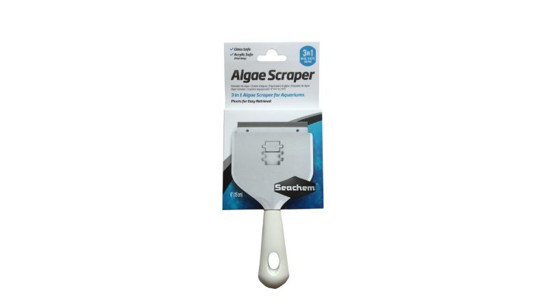 Algae Scraper 15cm with three blades for versatile cleaning, ergonomic handle, and floating design for easy retrieval.