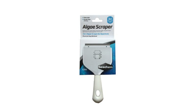 Algae Scraper 15cm with three blades for versatile cleaning, ergonomic handle, and floating design for easy retrieval.