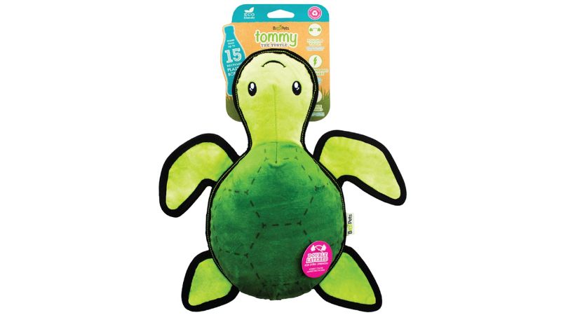 Eco-friendly large dog toy, Beco Tommy the Turtle, made from natural rubber and recycled materials with a squeaker.