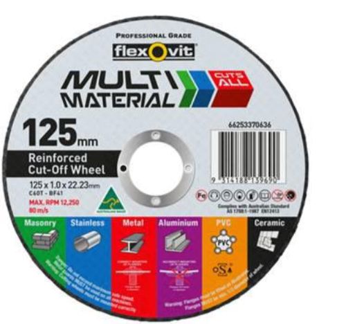Multi Material Cut Off Grinding Disc (125 x 1 x 22mm)