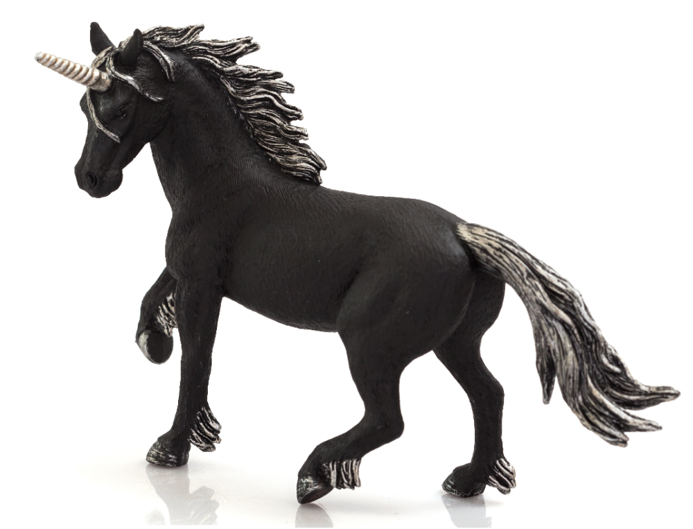 Collectible Animal Planet Dark Unicorn figurine, 16cm x 12cm, crafted from non-toxic PVC with intricate detailing.