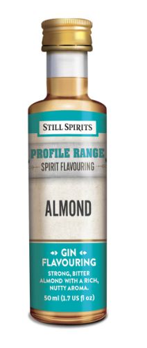 Bottle of Still Spirits Profiles Gin Almond flavor essence, perfect for adding rich almond notes to homemade gin and cocktails.