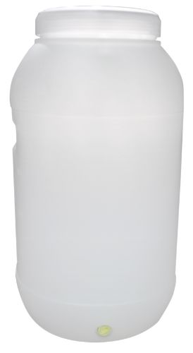 60L glass carboy for fermenting wine, beer, or cider, featuring a wide mouth and thick construction for durability.