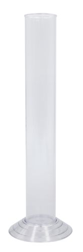 Clear 10" hydrometer jar for brewing, made of alcohol-resistant material, ideal for accurate hydrometer readings.