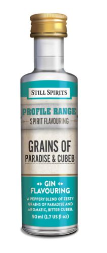 Bottle of Still Spirits Flavour Essence featuring Grains of Paradise and Cubeb for crafting flavorsome homemade gin.