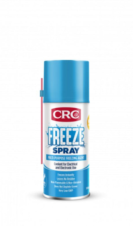 CRC 2072 Freeze Spray 300g can cool components instantly for repairs, fault finding, and safe use on various materials.