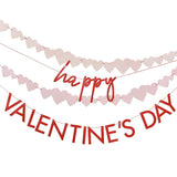 Romantic Ginger Ray Be Mine FSC bunting with red and pink designs, perfect for Valentine's Day celebrations.