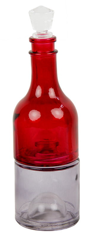 Vibrant red Decorative Split Bottle, 25cm tall, perfect for home decor or as a unique centerpiece.