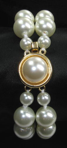 Elegant 2-strand bracelet featuring 10mm pearls, perfect for any occasion, adding timeless sophistication to your style.